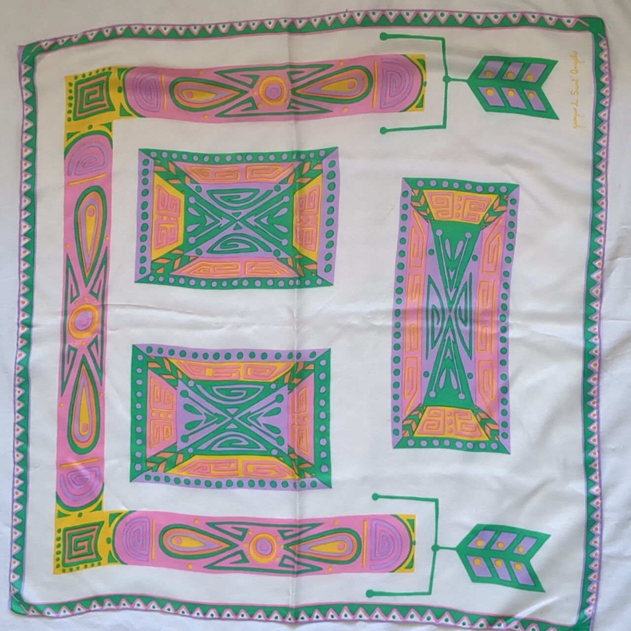 Giorgio Di Sant Angelo 80's Vintage Silk Scarf